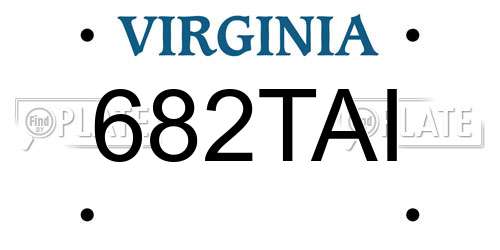 682TAI Virginia License Plate
