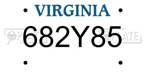 682Y85 Virginia License Plate
