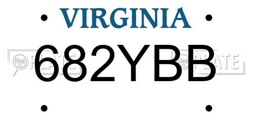 682YBB Virginia License Plate