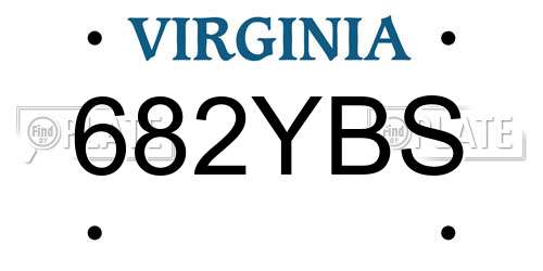 682YBS Virginia License Plate