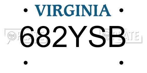 682YSB Virginia License Plate