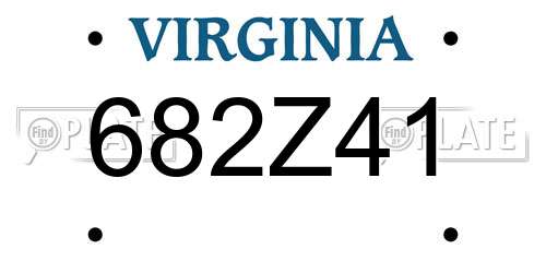 682Z41 Virginia License Plate