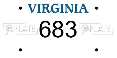683 Virginia License Plate