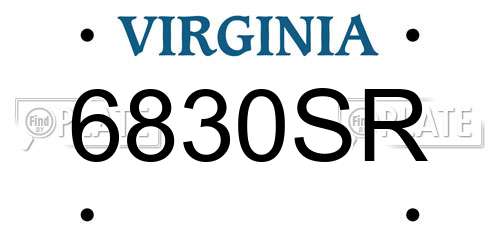 6830SR Virginia License Plate