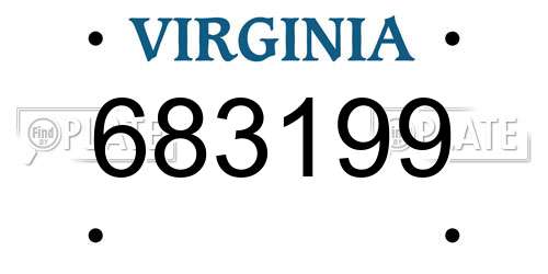 683199 Virginia License Plate