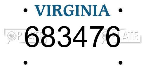 683476 Virginia License Plate