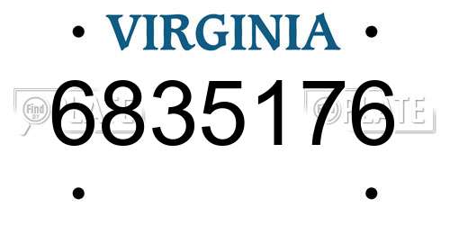 6835176 Virginia License Plate