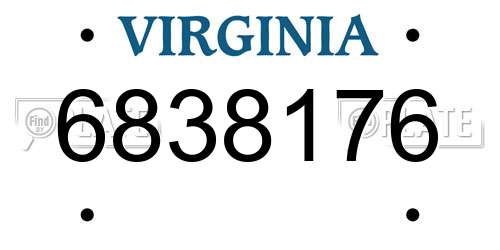 6838176 Virginia License Plate