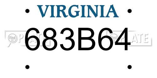 683B64 Virginia License Plate