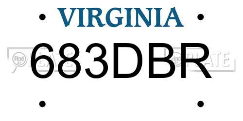 683DBR Virginia License Plate