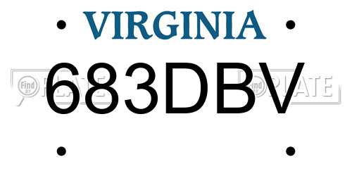 683DBV Virginia License Plate