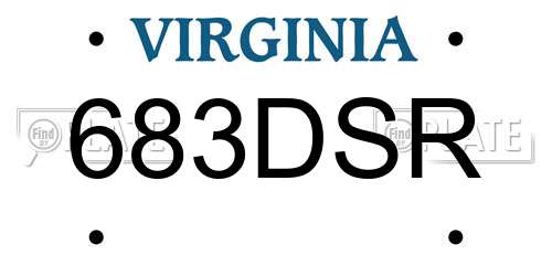 683DSR Virginia License Plate