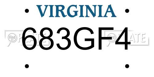 683GF4 Virginia License Plate