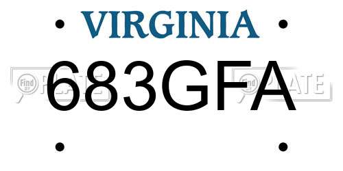 683GFA Virginia License Plate