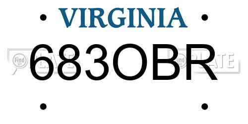 683OBR Virginia License Plate