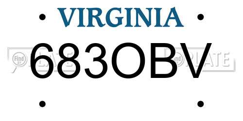 683OBV Virginia License Plate