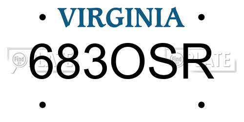 683OSR Virginia License Plate