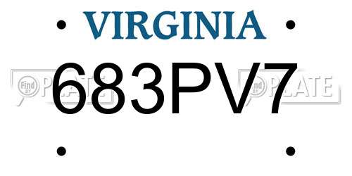 683PV7 Virginia License Plate