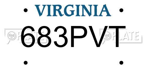 683PVT Virginia License Plate