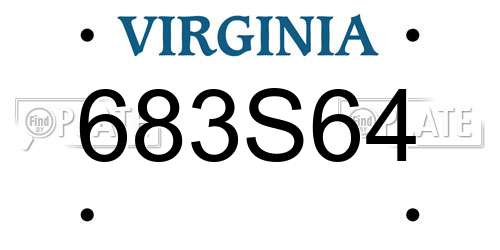 683S64 Virginia License Plate