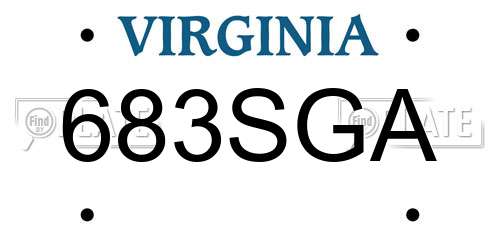 683SGA Virginia License Plate