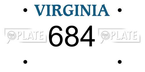 684 Virginia License Plate