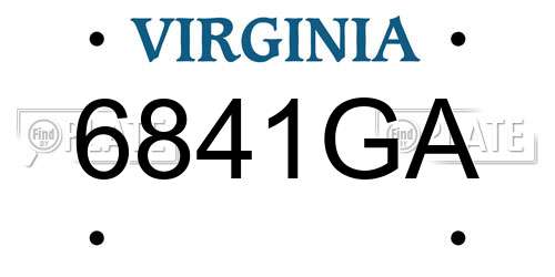 6841GA Virginia License Plate