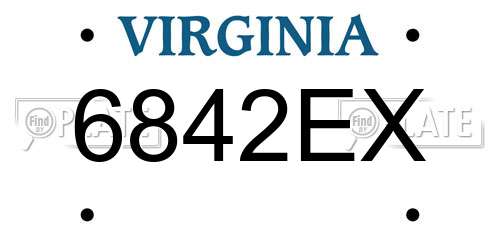 6842EX Virginia License Plate