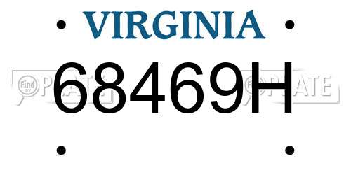 68469H Virginia License Plate