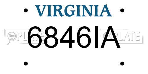 6846IA Virginia License Plate