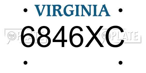6846XC Virginia License Plate
