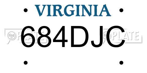 684DJC Virginia License Plate
