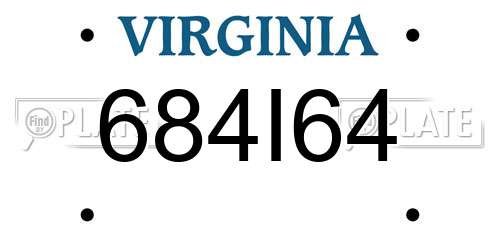 684I64 Virginia License Plate