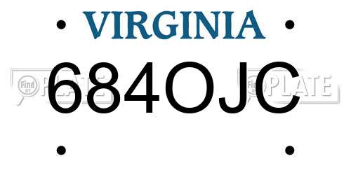 684OJC Virginia License Plate