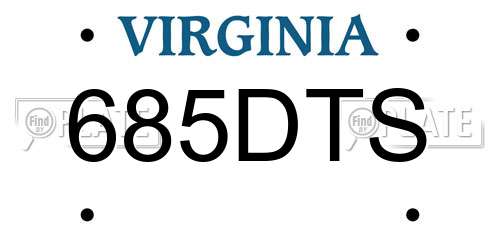 685DTS Virginia License Plate