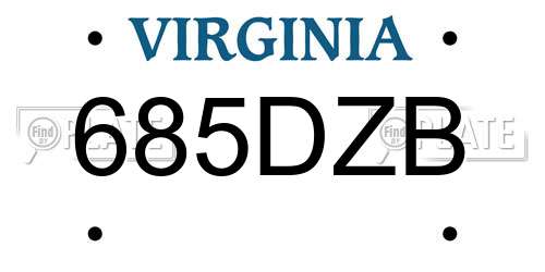 685DZB Virginia License Plate