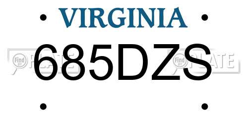 685DZS Virginia License Plate