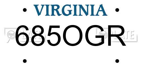 685OGR Virginia License Plate