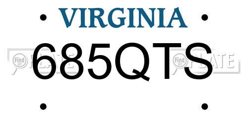 685QTS Virginia License Plate