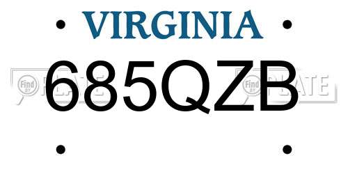 685QZB Virginia License Plate