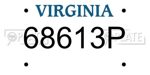 68613P Virginia License Plate