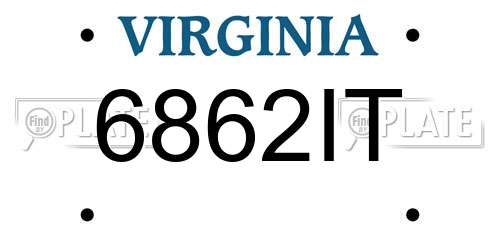 6862IT Virginia License Plate
