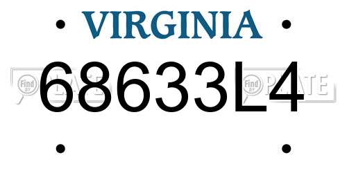68633L4 Virginia License Plate