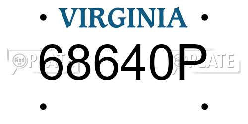 68640P Virginia License Plate