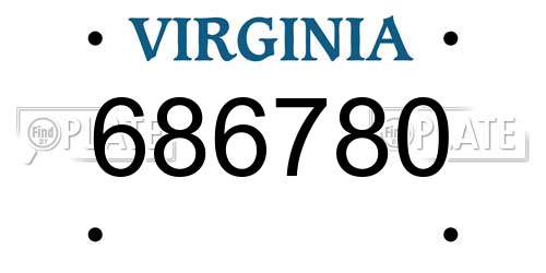 686780 Virginia License Plate