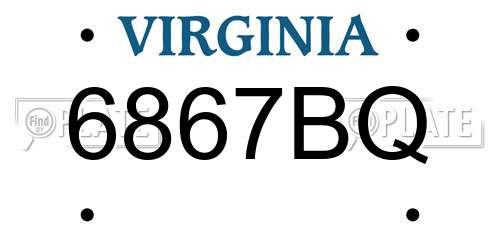 6867BQ Virginia License Plate