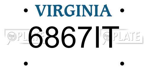 6867IT Virginia License Plate