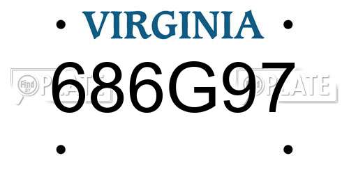 686G97 Virginia License Plate