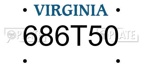 686T50 Virginia License Plate