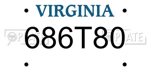 686T80 Virginia License Plate